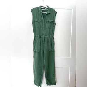YFB Sleeveless Every Washed Green Jumpsuit - Small